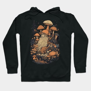 Lord Of The Shrooms - dark gnome wizard fantasy mushroom illustration fairy tale fae folk Hoodie